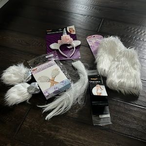 Spirit Halloween unicorn costume accessory cuffs leg warmer roses headband tail